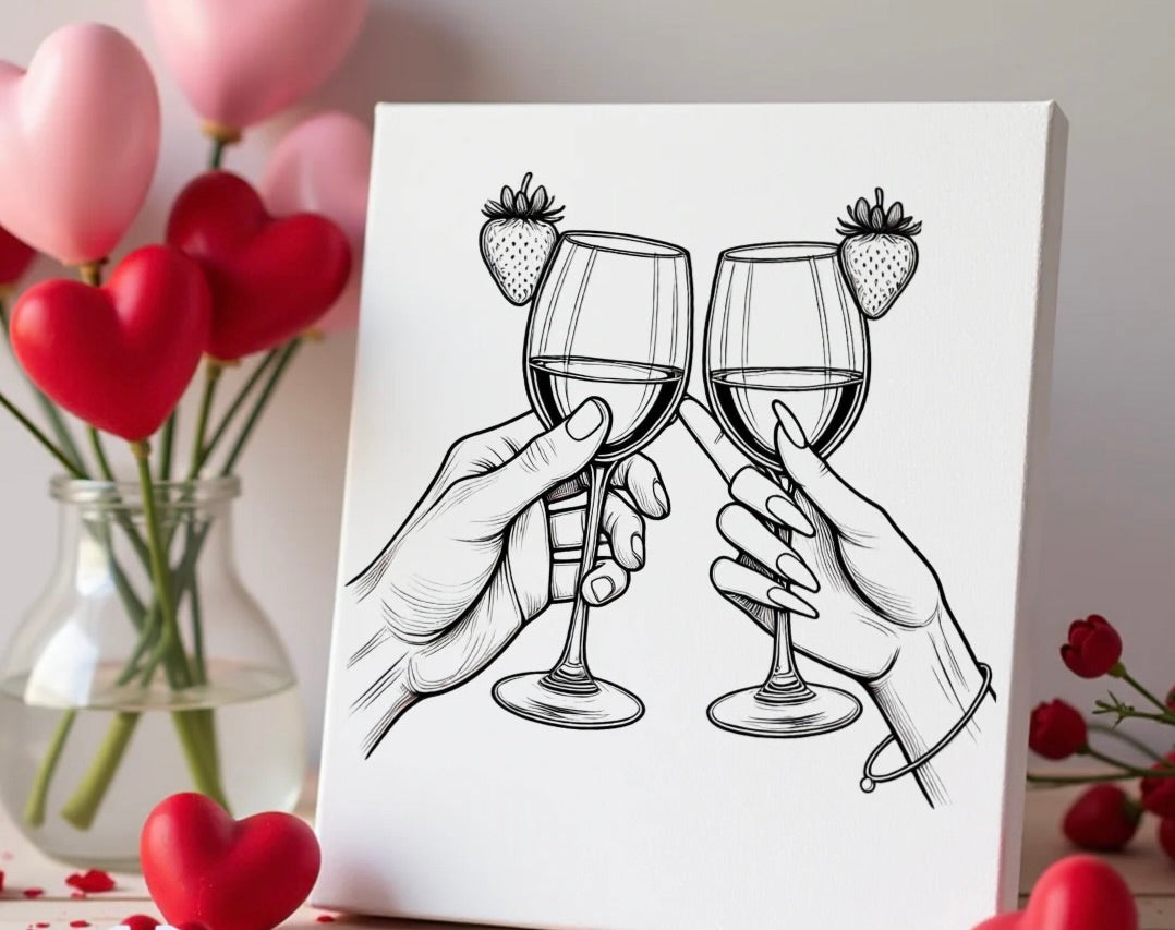 Wine & Berries Paint Canvas (set of 2)