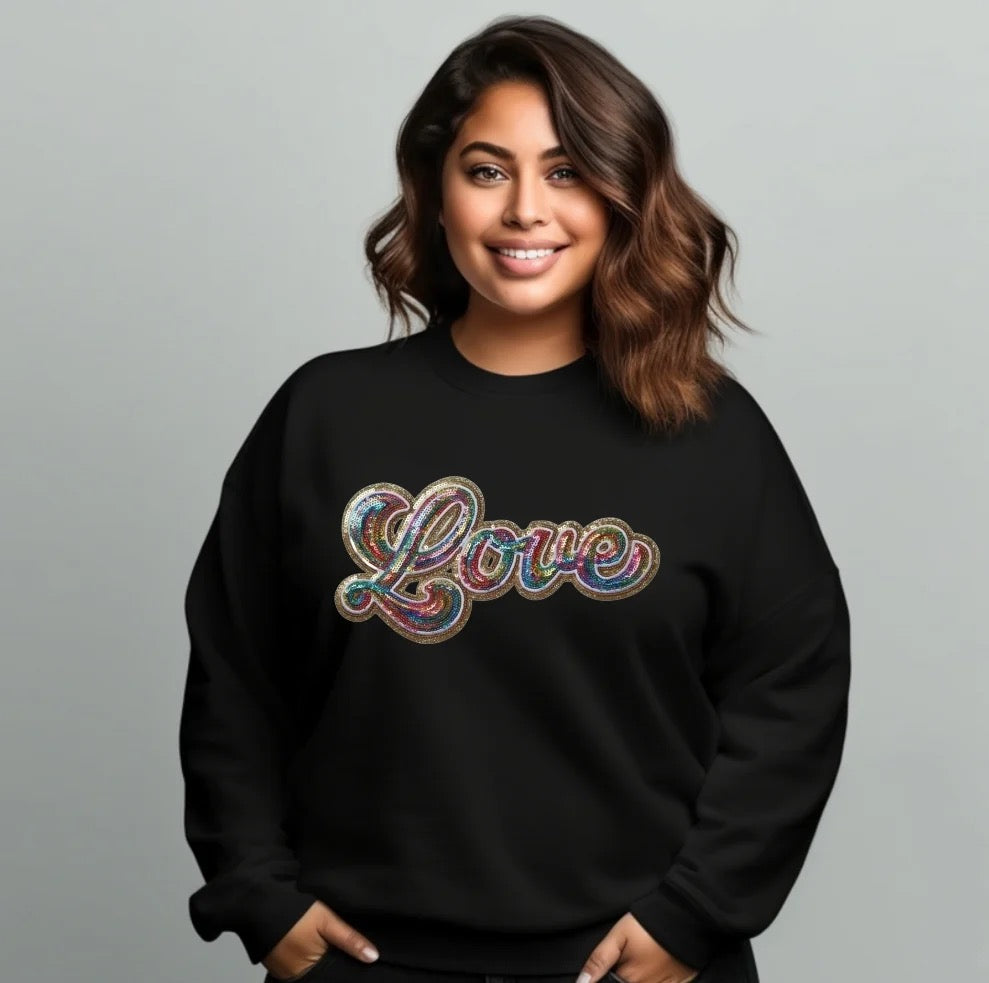 LOVE Sweater Sequin patch