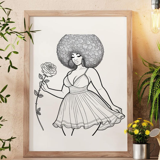 Afro Rose Canvas